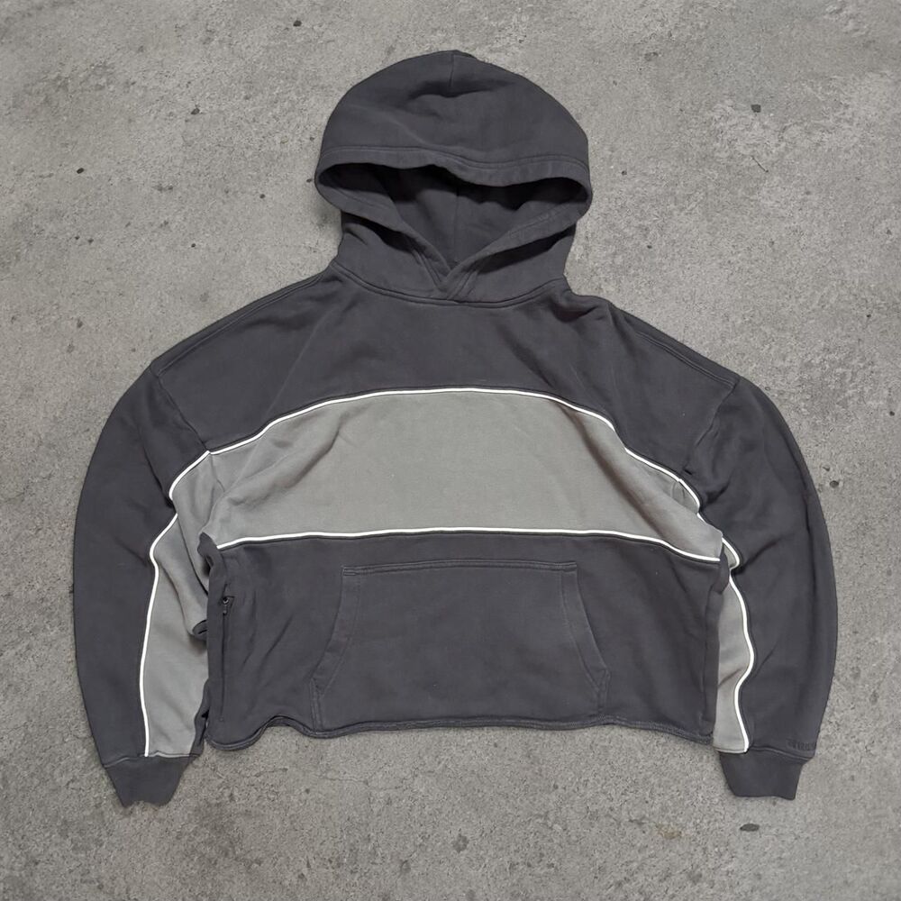 Hollister Two Tone Baggy Striped Hoodie Men’s Size XL Cropped Fit